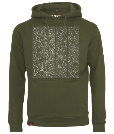 Bluza męska z kapturem VOYOVNIK "Contour Quest (mono)" - olive