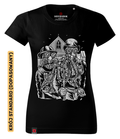 Koszulka damska standard VOYOVNIK "American Steampunk" - czarna, rozmiar XS [OUTLET]