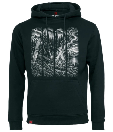 Bluza męska z kapturem VOYOVNIK "Camp Ritual (mono)" - czarna
