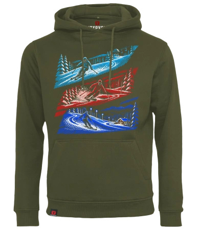 Bluza męska z kapturem VOYOVNIK "Winter Journey" - olive