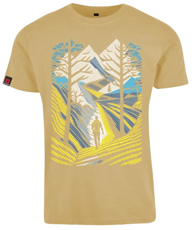 Koszulka męska VOYOVNIK "Outdoor Adventure (V2)" - jasny beż