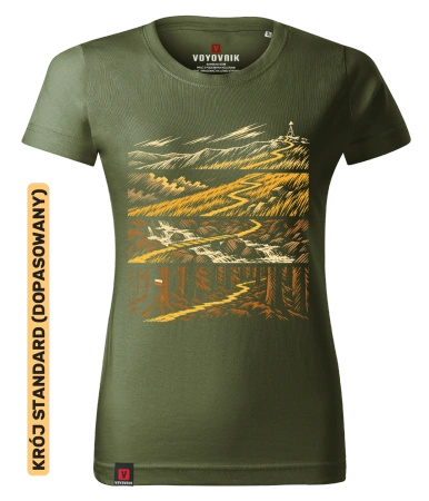 Koszulka damska standard VOYOVNIK "Beyond The Ridge" - khaki