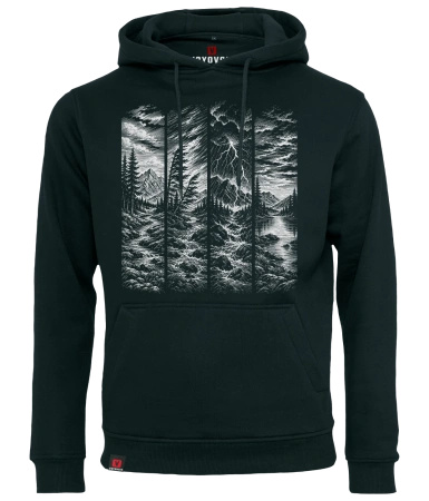 Bluza męska z kapturem VOYOVNIK "Storm Front (mono)" - czarna