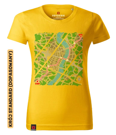 Koszulka damska standard VOYOVNIK "Urban Wayfinder" - żółta