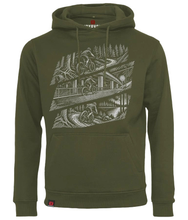 Bluza męska z kapturem VOYOVNIK "MTB Flow (mono)" - olive