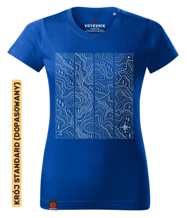 Koszulka damska standard VOYOVNIK "Contour Quest (mono)" - niebieska