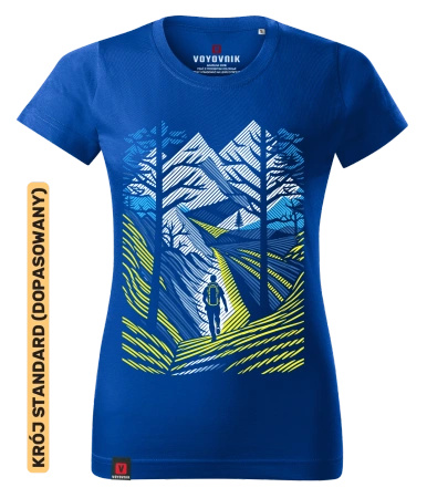 Koszulka damska standard VOYOVNIK "Outdoor Adventure (V2)" - niebieska