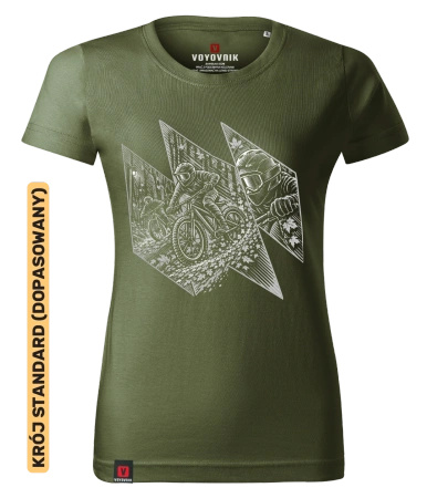 Koszulka damska standard VOYOVNIK "Dirt Momentum (mono)" - khaki