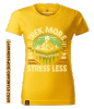 Koszulka damska standard VOYOVNIK "Trek More, Stress Less (V2)" - żółta