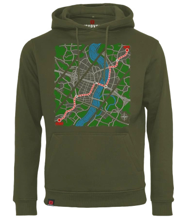 Bluza męska z kapturem VOYOVNIK "Urban Wayfinder (mono)" - olive