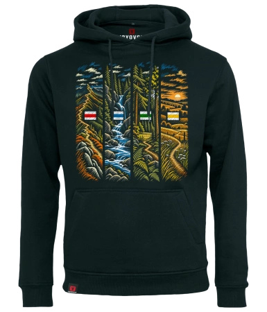 Bluza męska z kapturem VOYOVNIK "Trail Chapters" - czarna