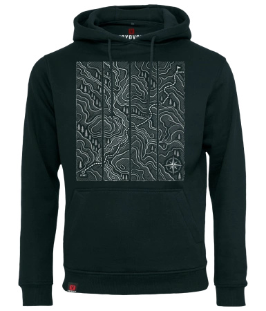 Bluza męska z kapturem VOYOVNIK "Contour Quest (mono)" - czarna