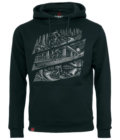 Bluza męska z kapturem VOYOVNIK "MTB Flow (mono)" - czarna