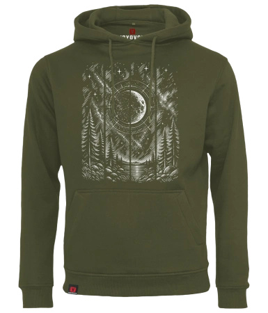 Bluza męska z kapturem VOYOVNIK "Lunar Echo (mono)" - olive