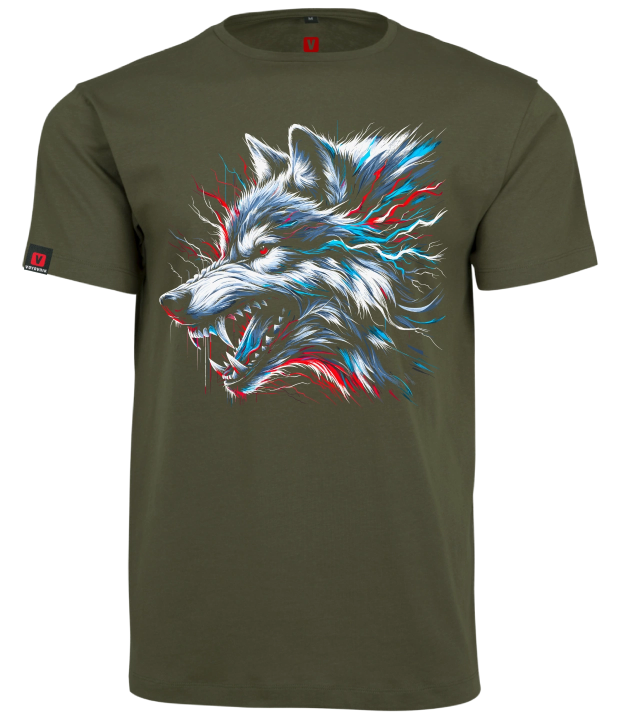 Koszulka męska VOYOVNIK Lone Wolf olive